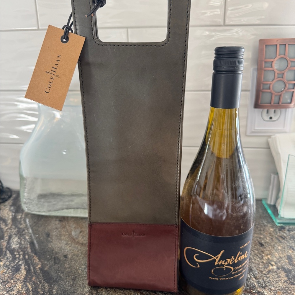 Cole Haan Two-Tone Leather‎ Wine Carrier NWT